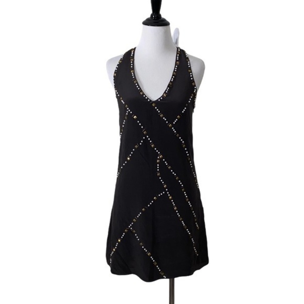 Aryn k women’s XS Silk beaded‎ dress